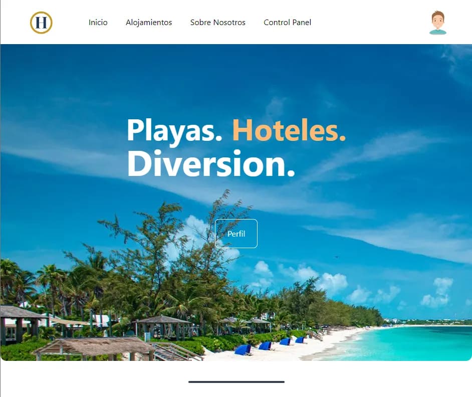 Screenshot of Howeb hotel reservation project